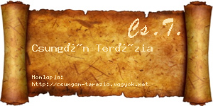 Csungán Terézia névjegykártya